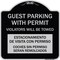 Signmission Guest Parking with Permit Violators Will Be Towed Estacionamento De Visita Con Permis, BS-1818-23927 A-DES-BS-1818-23927 - alternate 1